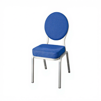 Chaise de banquet rembourrée en tissu de luxe, robuste et peu encombrante, design moderne, usage commercial, structure en alliage d'aluminium, directement de l'usine