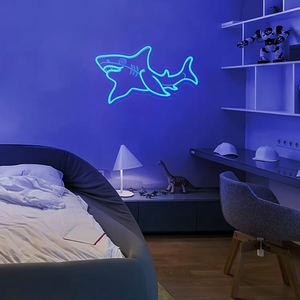 Lampe LED néon flexible personnalisée en forme de requin, tube lumineux en silicone, décoration murale, étanche pour extérieur, maison, bar, jardin, bâtiments, centres commerciaux, magasins - Product Image 4