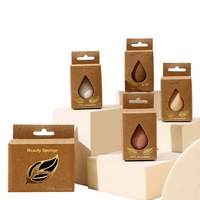 Éponge de maquillage en coque de noix de coco biodégradable et écologique, double usage sec/humide, pour poudre de café, en carton