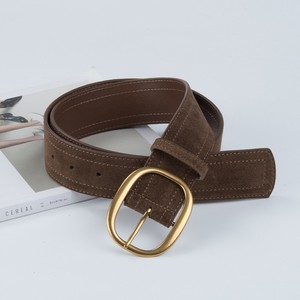 Cinturón de cuero de piel de vaca auténtica para mujer, aleación para hebilla, acabado mate, decorativo para abrigo, suéter, accesorio de moda versátil - Product Image 5