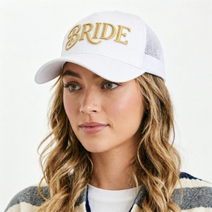 Personalized 3D Embroidered Bride <b>Wedding</b> Unisex Custom Trucker <b>Hat</b> Mesh Back Snapback Travel - Product Image 5