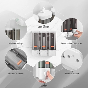 Dispensador <span class=keywords><strong>de</strong></span> <span class=keywords><strong>Jabón</strong></span> <span class=keywords><strong>de</strong></span> Espuma Manual 3 en 1 <span class=keywords><strong>de</strong></span> Grado Hotelero, Montado en la <span class=keywords><strong>Pared</strong></span>, con Capacidad <span class=keywords><strong>de</strong></span> 400 ml <span class=keywords><strong>de</strong></span> Plástico para Champú, Gel <span class=keywords><strong>de</strong></span> Ducha y <span class=keywords><strong>Jabón</strong></span> <span class=keywords><strong>de</strong></span> Manos - Product Image 3