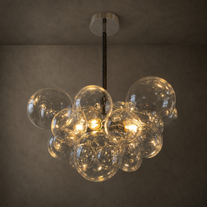 Multi Sizes Bubble Glass Chandelier Adjustable Suspension <b>Cord</b> Brass Canopy For Cafe Bedroom Modern Interior <b>Lighting</b> Fixture - Product Image 2