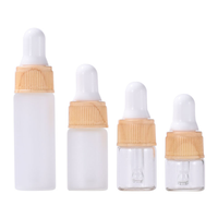 Flacon compte-gouttes en verre transparent brun rose de 1 ml, 2 ml, 3 ml, 5 ml, mini flacon d'huile essentielle en verre, cercle noir, argenté, or rose
