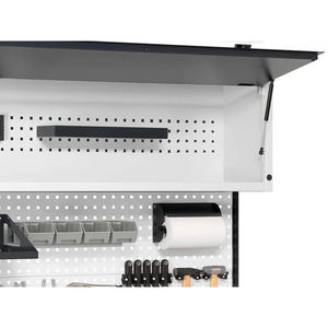 Fami Work Look 1015x373x1063mm mueble de pared gris con mueble de pared de vasistas y 60 ganchos - Product Image 2