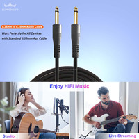 6.35mm PVC câble de guitare Audio adaptateur d'entrée auxiliaire mâle-mâle pour iPhone guitare mélangeur égaliseur tambour Microphone amplificateur