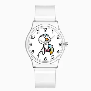 Jam tangan kustom PVC tren populer Ins kuarsa transparan anak-anak jam tangan siswa plastik minimalis