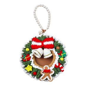 Guirlandes <span class=keywords><strong>de</strong></span> Noël et fleurs décoratives Guirlandes <span class=keywords><strong>de</strong></span> Noël faites à la main en <span class=keywords><strong>crochet</strong></span> Nœuds et clochettes décoratifs - Product Image 4