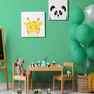 8Pcs Mini Panda Figurines, Solid Resin <b>Bear</b> Statues with Bamboo <b>Cute</b> Cake Toppers & DIY Micro Landscape Decor for Birthday Party - Product Image 3