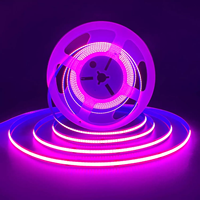 Venta al por mayor de cobre 320Leds/M púrpura Flexible tira de luz LED 12V 24V 8MM COB de alta densidad para e-sport sala de juegos Bar inteligente