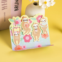 Bloc-notes autocollant personnalisé à faible MOQ avec motif de paresseux mignon, idéal pour le bureau ou comme cadeau, marque-pages personnalisables avec logo