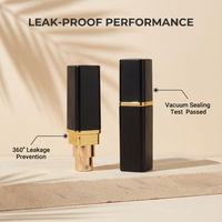 Flacon vaporisateur de parfum carré noir de luxe personnalisé de 6 ml, mini vaporisateur de voyage portable rechargeable pour l'emballage de parfums
