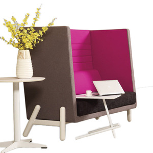 Silla de Dos Plazas Tapizada de Estilo Nórdico con Respaldo, para Oficina, Estructura Metálica XY-816-59 - Product Image 2