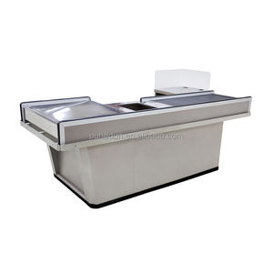 Konveyör bant ve plastik parça aksesuarı ile Modern tasarım paslanmaz çelik süpermarket kasası - Product Image 1