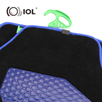 Tapis de voiture universel sport tendance, imperméable et anti-poussière en PVC bleu de 10 mm d'épaisseur, 4 pièces, nouvelle conception IOL 2025, excellente qualité, 500g