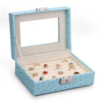 Étui de voyage pour bijoux en cuir véritable avec miroir pour femmes, petite boîte à bijoux portable pour bague, cadeau de luxe
