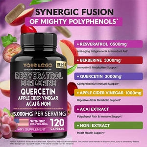 อาหารเสริมสมุนไพร resveratrol berberberine quercetin ACV Acai & <span class=keywords><strong>noni</strong></span> Complex <span class=keywords><strong>capsules</strong></span> สนับสนุนสุขภาพหัวใจและหลอดเลือดและผิวหนัง - Product Image 3