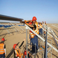 Sistem Braket Panel Surya C Channel 41x41 cm Rel Aluminium Atap Datar Industri