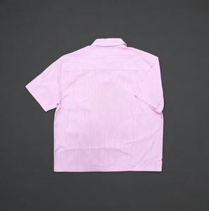 Camisa de Manga Corta a Rayas con Logotipo Personalizado para Hombre, Camisa Casual Personalizada, Top de Moda Urbana Personalizado para Hombre - Product Image 2