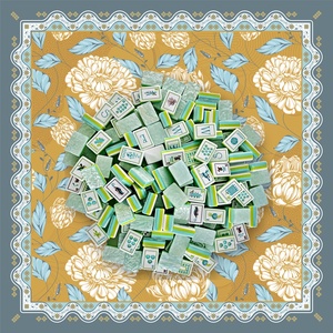 Set di Mahjong Americano di Lusso a 4 Strati, 160 Pezzi, Inciso, Moderno, in Acrilico Pesante <span class=keywords><strong>Verde</strong></span> Perlescente - Product Image 1
