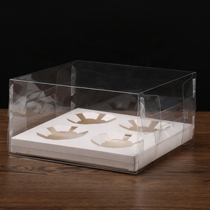 Wholesale Transparent <b>Cupcake</b> Boxes with Inserts for 4 <b>Cupcakes</b> or Muffins China Manufacturer Embossed Printing - Product Image 5