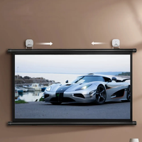 Écran de projection motorisé électrique Everycom 72 pouces 84 pouces 100 pouces 16:9 HD LED pour home cinéma, tissu blanc mat