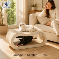 Planche à gratter pour chat en forme de S, canapé ondulé en deux parties, mobilier de détente pour chat en carton ondulé courbé, vente en gros