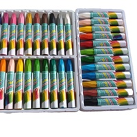 Ensemble de peinture pour enfants et école Peinture d'art Crayons de dessin multicolores 24 couleurs couleurs pastel à l'huile lourde