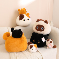 Coussin rond en peluche chat, jouet doux et décoratif pour canapé, cadeau d'anniversaire pour enfants, vente chaude