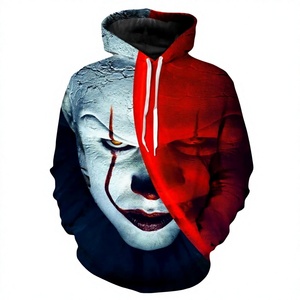 Sudadera con capucha con estampado 3D de cara de payaso para hombre, sudadera con capucha informal para otoño, ropa de calle - Product Image 3