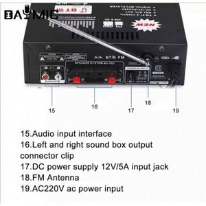 เครื่องขยายเสียงรถยนต์ขนาดเล็ก 198BT รุ่น BT 5.0 สำหรับลำโพง ระดับมืออาชีพ ขายส่ง - Product Image 5