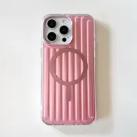 Coque de téléphone magnétique antichoc à rayures ondulées 3D Business compatible avec iPhone 17 16 15 14 Pro Max