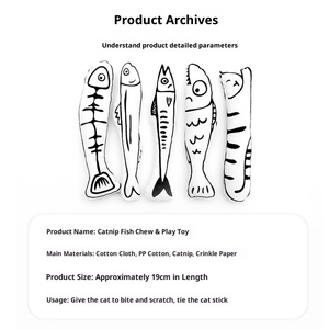 Venta Directa de Fábrica: Juguete para Gatos con Varilla Colgante para Jaula, Autoentretenimiento, Alivio del Aburrimiento, con Hierba Gatera y Tela de Algodón, Juguete Masticable con Forma de <span class=keywords><strong>Pez</strong></span> - Product Image 3