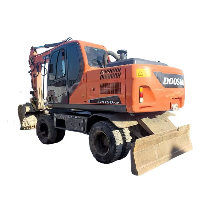 Used Excavator Doosan DX150W-9C Wheel Medium Excavator Korea Doosan  Second Hand Good Factory  Machinery 15 Ton Excavators