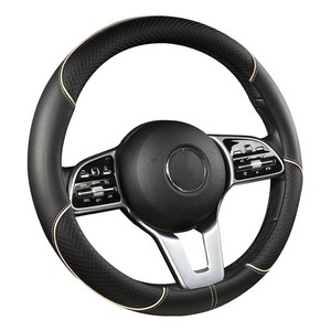 Accesorios Interiores, Funda de Cuero para <span class=keywords><strong>Volante</strong></span> de Coche, Diseño de Punto Rojo con Negro, 38 cm de Diámetro, 4 Radios, Estilo Lujoso - Product Image 2
