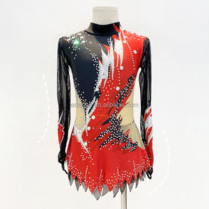 JRUIA Abito Da Gara Di Pattinaggio Artistico Per Ragazze Body Per