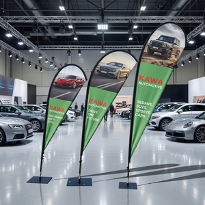 Bandera Publicitaria Portátil Personalizada de 14 Pies con Mástil de Fibra de Vidrio, Bandera de Playa para Venta de Inmobiliarias y Concesionarios de Automóviles - Product Image 1