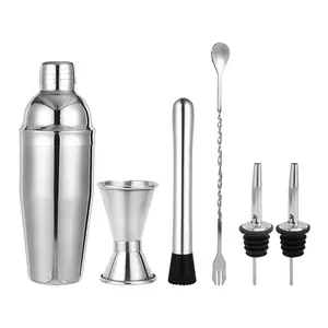 Hot Bartender Six-piece Stainless Steel Bartending Tool Set Bar Cocktail Shaker