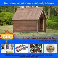 Buitenverblijf voor honden en katten, ecologisch, geschikt voor alle seizoenen, anti-corrosie, waterdicht, houten dak, voor grote/middelgrote honden, natuurlijk