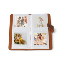 Album photo rétro en cuir PU avec 80 pochettes pour papier photo SQ Fuji / papier Kodak MS300 / billets de cinéma / appareils photo instantanés
