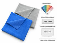 Chiffon de polissage auto en microfibre tissée effet perle sans bords 350GSM 40x40cm, non pelucheux, pour lustrage et cirage automobile