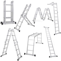 Échelles en alliage d'aluminium EN131, plateforme d'escalier multifonctionnelle, échelle escada, escalier extérieur européen, mini échafaudage, 4x4 marches