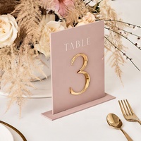 Arche transparente signe acrylique numéros de Table de mariage affichage acrylique personnalisé blanc arqué dessus rond acrylique porte-numéros de Table