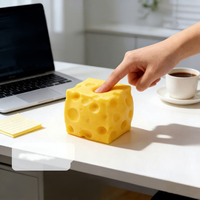 Nouveau jouet anti-stress carré en forme de fromage - Matériau TPR, soulagement de l'anxiété, créatif, best-seller, modèle bloc à rebond lent, design réaliste et mignon