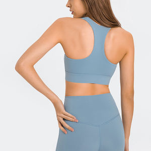 DW165 Soutien-gorge <span class=keywords><strong>de</strong></span> <span class=keywords><strong>sport</strong></span> à fermeture éclair avant pour femmes, soutien-gorge <span class=keywords><strong>de</strong></span> yoga d'entraînement à impact élevé, dos nageur avec soutien-gorge rembourré amovible, vêtements <span class=keywords><strong>de</strong></span> <span class=keywords><strong>sport</strong></span> - Product Image 3