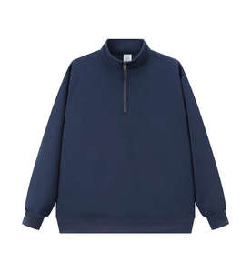 Maglione da Uomo Autunno Inverno Stile Retrò Giovanile Casual in <span class=keywords><strong>Cotone</strong></span> con Mezza Zip, Collo Alto, Vestibilità Ampia e Orlo a Costine - Product Image 2