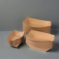 Barquette alimentaire jetable personnalisée en papier recyclable pour frites, salades et autres aliments, en matériau de qualité alimentaire