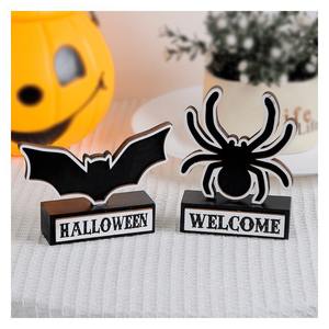 2025 vendita calda eco-friendly di alta qualità di Halloween pipistrello di ragno segno di legno ornamento di natale fantasma festa <span class=keywords><strong>decorazione</strong></span> - Product Image 1