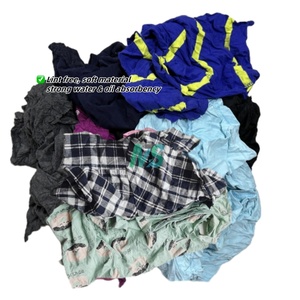 Trapos de camisa de corte de buena absorción de algodón 100%, Trapos de algodón de colores mezclados multicolores para limpiar - Product Image 4