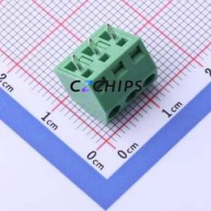 DB127S-3.81-3P-GN-S Screw Terminal Block P=3.81mm Connector ( Construction: 1x3P )( Pitch: 3.81mm )( Color: Green ) - Product Image 2